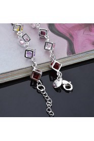 Fashion Sterling Silver Multicolor CubicZirconia Women's Bracelet