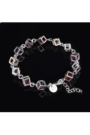 Fashion Sterling Silver Multicolor CubicZirconia Women's Bracelet