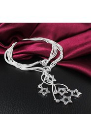 Brand Design Fashion Brass Silver Plated Women's Necklace