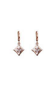 AZircon 18k Gold/Silver Drop Earrings