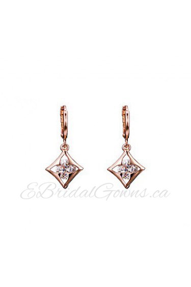 AZircon 18k Gold/Silver Drop Earrings