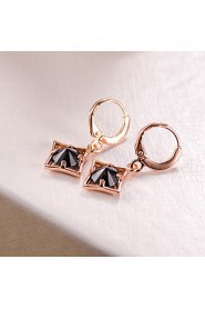 AZircon 18k Gold/Silver Drop Earrings