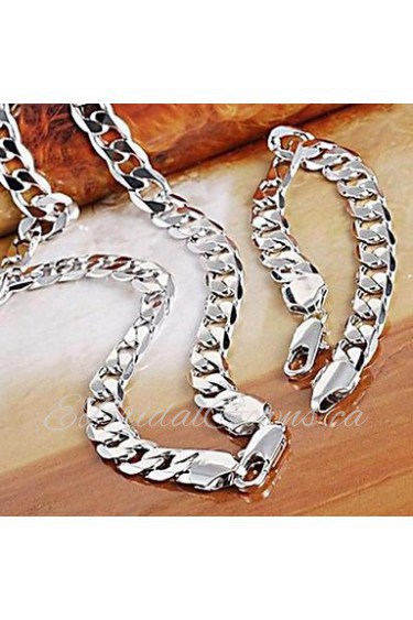 Jewelry Set Women's / Men's Anniversary / Wedding / Engagement / Gift / Party Jewelry Sets Silver Necklaces / Bracelets Silver