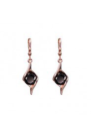 AZircon 18k Gold/Silver Drop Earrings