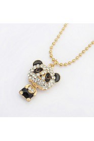 Fashion Shinning Rhinestone Cute Panda Pendants Necklaces For Women Jewelry