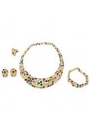 Jewelry Set Women's Party Jewelry Sets Alloy / Rhinestone Rhinestone Necklaces / Bracelets / Earrings Gold