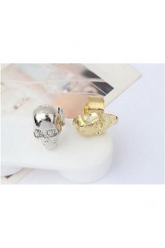 Fashion Punk Style Single Small Skull Clip-On Ears Special Earrings for Women Man Party Jewelry