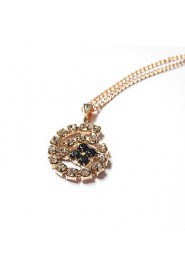 Delicate Gold Chain Crystal Necklace Floral Pendant with Stud Earrings Women's Jewelry set