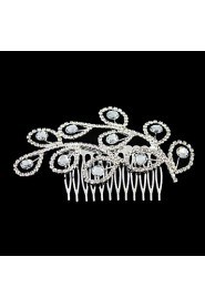 Women's / Flower Girl's Alloy Headpiece-Wedding / Special Occasion Hair Combs Clear Round