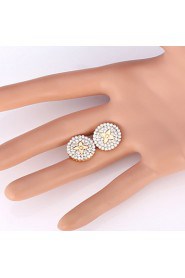 InStyle 18K Chunky Gold Plated Heats Stud Rhinestone Earrings High Quality