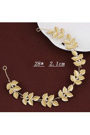 Lady's Baroque Style Gold Leaf Olive Headband Forehead Hair Jewelry for Wedding Party (Length:28cm)