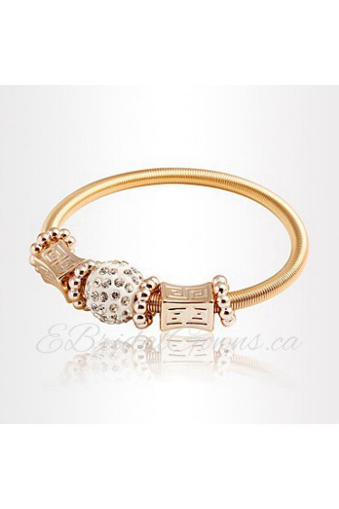 Flower Metal Spring Alloy Rhinestone Bracelets