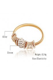 Flower Metal Spring Alloy Rhinestone Bracelets