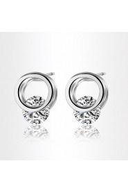 Fashion Popula Temperament Circler Shape Zircon Earrings