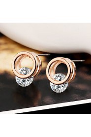 Fashion Popula Temperament Circler Shape Zircon Earrings