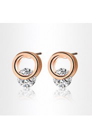 Fashion Popula Temperament Circler Shape Zircon Earrings