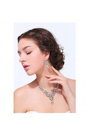 Women's Silver Alloy Rhinestone Cubic Zirconia Jewelry Set