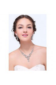 Women's Silver Alloy Rhinestone Cubic Zirconia Jewelry Set