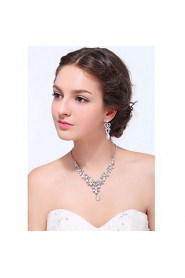 Women's Silver Alloy Rhinestone Cubic Zirconia Jewelry Set