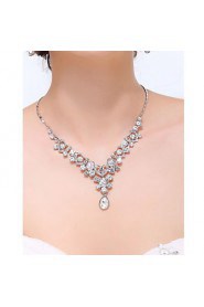 Women's Silver Alloy Rhinestone Cubic Zirconia Jewelry Set