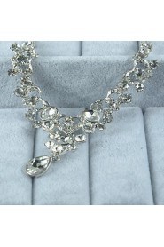 Women's Silver Alloy Rhinestone Cubic Zirconia Jewelry Set