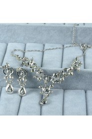 Women's Silver Alloy Rhinestone Cubic Zirconia Jewelry Set