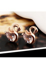 Fashion Popula Temperament Swan Shape Zircon Earrings