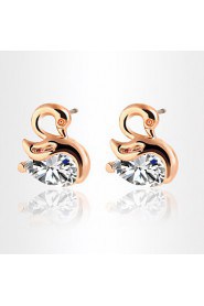 Fashion Popula Temperament Swan Shape Zircon Earrings