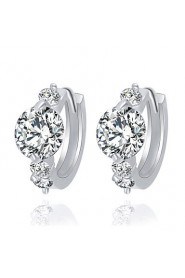 Luxury Popular Temperament Transparent ZirconHoop Earrings