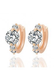 Luxury Popular Temperament Transparent ZirconHoop Earrings