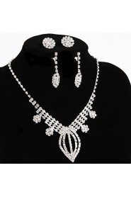 Bridal Wedding Jewelry Sets Crystal Ring Bracelet Necklace Earrings Sets with 2 Pairs of Rhinestone Earrings