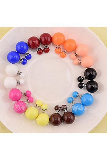 Women's European Style Elegant Fashion Double Side Imitation Pearl Earrings