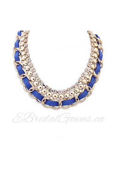 Fashion Wild Short Paragraph Clavicle Chain Weave Of Interlocking Diamond Necklace Ms.