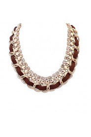 Fashion Wild Short Paragraph Clavicle Chain Weave Of Interlocking Diamond Necklace Ms.