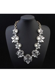 Exquisite Gem Necklace Exaggerated Big Round Leaves