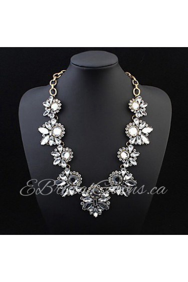 Exquisite Gem Necklace Exaggerated Big Round Leaves