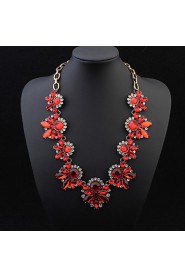 Exquisite Gem Necklace Exaggerated Big Round Leaves