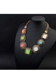 Great Circle Square Jewels Exaggeration Necklace