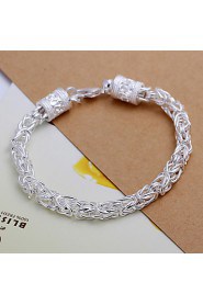 Siver Plated Round Copper Chain Bracelet