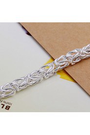 Siver Plated Round Copper Chain Bracelet