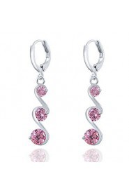 High-end Crystal Transparent Zircon Long Section Earrings