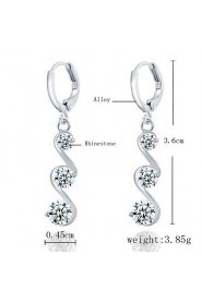 High-end Crystal Transparent Zircon Long Section Earrings