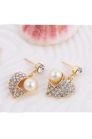 Heart Pearl Crystal Fashion Exquisite Dinner With A Valentine's Day Gift Jewelry Set