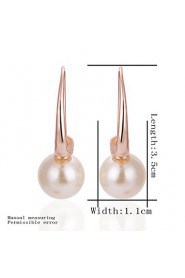 Unique Rose Gold Plated Round Pearl Earrings(More Colors)