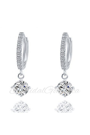 Temperament Fresh Crystal Geometric Shape Earrings