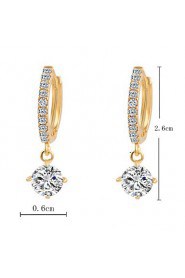 Temperament Fresh Crystal Geometric Shape Earrings