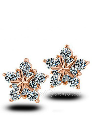 Hot Style Snowflakes Pentagram Stud Earrings