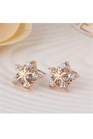 Hot Style Snowflakes Pentagram Stud Earrings