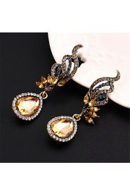 Fashion Angel Wings Champagne Crystal tTeardrop-shaped Earrings