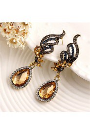 Fashion Angel Wings Champagne Crystal tTeardrop-shaped Earrings